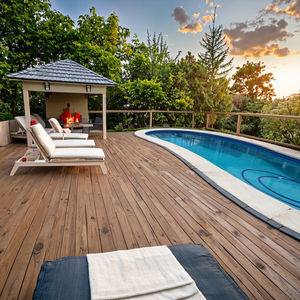 Revêtement de <span class=keywords><strong>terrasse</strong></span> en <span class=keywords><strong>bois</strong></span> composite Wpc personnalisé en relief creux imperméable à l'eau Soild 3d gaufré Co Extrusion pour piscine extérieure - Product Image 4