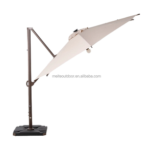 Luz Solar para exteriores, paraguas redondo de 11 pies, de aluminio, con ventilación de viento, para Patio - Product Image 1