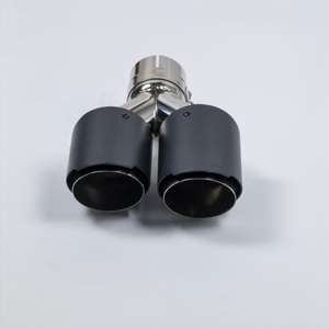 Punta de <span class=keywords><strong>Escape</strong></span> de Fibra de Carbono y Acero Inoxidable de 3.5 Pulgadas, <span class=keywords><strong>Salida</strong></span> <span class=keywords><strong>Doble</strong></span> en Forma de Y, Estilo AK, Universal para Tuning de Automóviles - Product Image 3
