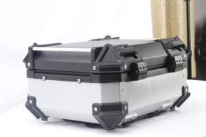 25 L Argent + Noir <span class=keywords><strong>Moto</strong></span> Aluminium Top Boxes <span class=keywords><strong>Moto</strong></span> Tail <span class=keywords><strong>Box</strong></span> Petit - Product Image 3