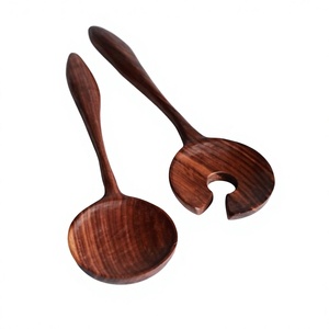 Ensemble de 2 Cuillères à Salade en Bois d'Acacia Écologique Marron Foncé 2026, Résistant au Lave-Vaisselle, au Micro-ondes et au Four, Accessoires de Cuisine Star - Product Image 1