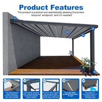 Système de toit de terrasse pliable en aluminium rétractable de luxe SUNTO, auvent de véranda coulissant imperméable avec télécommande