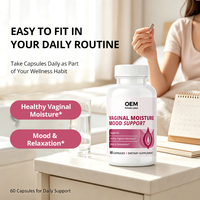 Capsules personnalisées pour le soutien de l'hydratation vaginale chez la femme, complément contre la sécheresse vaginale avec écorce d'orme rouge en poudre, racine de maca