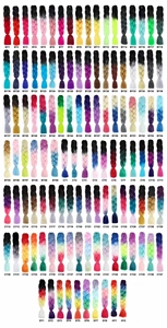 Perruque tressée jumbo ombrée de 24 pouces, 100g, en fibre synthétique haute température pour femmes, style dreadlocks africaines - Vente en gros - Product Image 2