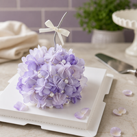 Essbare Waffelpapier-Hortensienblüten als Kuchendekoration, 3cm Rosa-Lila Blumen für Hochzeits- und Geburtstagstorten