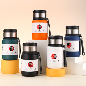 800/1000/1500ml grande capacité tasses à café portables 316 flacon en acier inoxydable bouteille d'eau avec filtre à thé - Product Image 1