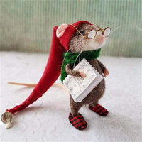 HY mignon aiguille feutrée souris créative souris ornement nouvel Animal décoration poupées souris jouets en peluche