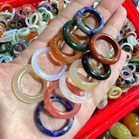 Bagues en Cristal Naturel Mélangé en Gros pour Femmes, Bagues de Guérison en Quartz, Bijoux Tendance, Ornements Cadeaux
