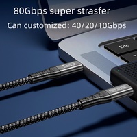 Câble USB4 DFX 80 Gbit/s 1M 240W 16K Ultra HD en nylon tressé compatible TB5 E-Marker pour boîtier SSD externe d'ordinateur portable nouvelle génération