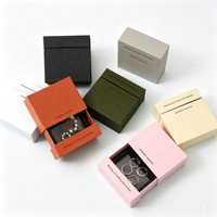 Boîte cadeau pour bijoux et montres, boîtes rigides en carton, fermeture magnétique, rectangle, petite boîte cadeau vide faite à la main, logo personnalisé pour boucles d'oreilles