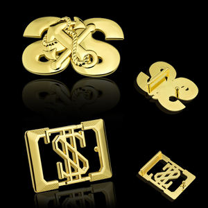 Hot Sales Custom Brand Letter Logo Metall gürtels chn allen Entwerfen Sie Ihren eigenen privaten Druckguss mit Versilberung - Product Image 2