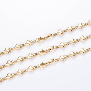 Perhiasan grosir pulsera de corazon a presion wanita 18k sampanye emas disepuh trendi zirconia mahkota bentuk Hati Gelang - Product Image 6