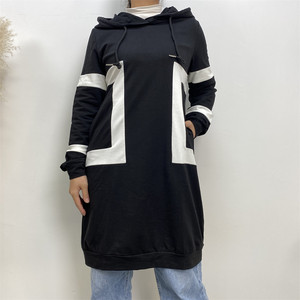 Sudadera con capucha informal para mujer, ropa islámica sencilla de <span class=keywords><strong>manga</strong></span> <span class=keywords><strong>larga</strong></span>, <span class=keywords><strong>blusa</strong></span> térmica de algodón para otoño e invierno, 2246 - Product Image 5
