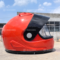 Remorque Mobile de Restauration Rapide en Fibre de Verre Personnalisée en Forme de Casque de Moto, Cuisine pour Café, Crème Glacée, Bonbons et Frites