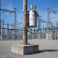 Transformateur de puissance conventionnel 50 kVA 75 kVA 375 kVA 13,2 kV 14,4 kV monophasé monté sur poteau, refroidissement à l'huile, usage industriel