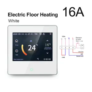 WiFi Thermostat Lantai Hangat untuk Pemanas Lantai Listrik Rumah Pintar Digital Thermostat Kontrol Suara Oleh Google Alexa