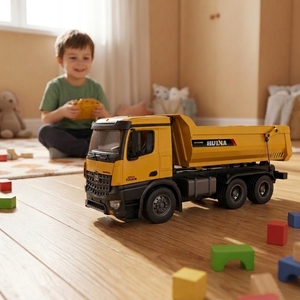 Entièrement en métal <span class=keywords><strong>1582</strong></span> <span class=keywords><strong>Huina</strong></span> 1:14 10 fonctions contrôle à distance ingénieur voiture jouet alliage rc camion à benne basculante - Product Image 4