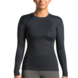 Chemise de compression pour femme à manches longues 2.0, séchage rapide, respirante, anti-rides, écologique, col rond, en spandex/polyester, décontractée - Product Image 1