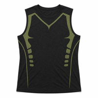 Vente en gros de gilets de compression pour hommes en 95% polyester et 5% élasthanne, sans manches, pour l'entraînement, maille extensible, logo personnalisé OEM