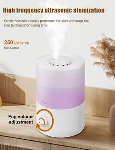 מכשיר אדים נייד חשמלי אולטרסוני לארומתרפיה עם תאורת לילה, מילוי עליון, USB, פלסטיק, לשימוש ביתי, מבצע חם, אחריות לשנה - Product Image 2