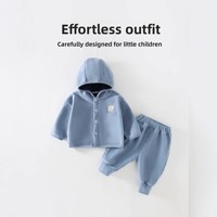 Combinaison Bébé Unisexe, Tenue Douillette Automne Hiver, Vêtement Épais Doublé Polaire, Motif Animal Ollie, Couleur Unie, Dessin Animé