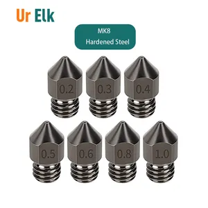 Ur Elk Phụ Kiện Máy In 3D Đầu Đùn Thép Cứng 0.4Mm MK8 Vòi Phun