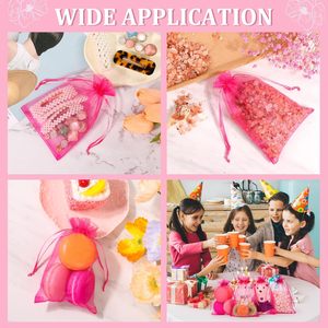 10x15cm personalizzato trasparente di grandi dimensioni borsa <span class=keywords><strong>Organza</strong></span> 50 pz gioielli braccialetto profumo natale caramelle materiali da imballaggio - Product Image 6