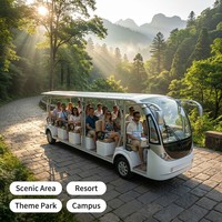 Bus électrique touristique Tarion 23 places, toit ouvert, moteur AC 7200W, batterie plomb-acide 72V 200Ah, autonomie 110 km, vitesse maximale 30 km/h, panoramique