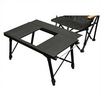 Table IGT pliable moderne en métal, mobilier de camping extérieur portable en aluminium, accessoire pour pique-niques, repas et usage scolaire