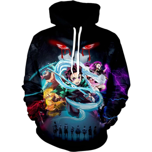 Fitspi venta al por mayor personalizado Anime sudaderas con capucha hombres dibujos animados novedad sudaderas mujeres 3D impreso Casual moda bolsillo pulóver - Product Image 1