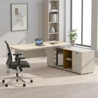 Bureau de direction avec cadre en PVC, design contemporain et moderne, résistant à la rouille et aux rayures, tiroir de rangement, utilisation commerciale/au bureau à domicile