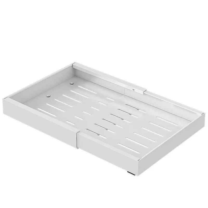 Beyaz no-yumruk geri çekilebilir dolap çekme sepeti çekin raf altında lavabo çekmece kase sepet mutfak depolama raf