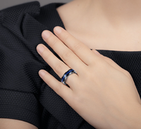 Bestseller Smart Ring 8mm Schwarz Rot Opal Goldblatt Abalone-Muschel Einlage Einzigartiger Ring für Männer Komfortabler Sitz