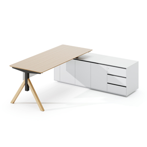 Bàn làm việc giám đốc, CEO, hình chữ L, gỗ cao cấp, hiện đại, đặt làm riêng, nội thất văn phòng tại nhà - Product Image 2