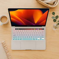 Funda de Silicona para Teclado en Español e Inglés, Diseño Americano, Color Azul Niebla, para MacBook Pro 13" 2020-2022 M2 M1 A2338 A2289 A2251, Pro 16" 2019 A2141