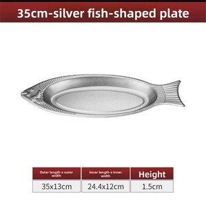 Assiette unique en acier inoxydable en forme de <span class=keywords><strong>poisson</strong></span>, durable, passe au lave-vaisselle, pour hôtels, cuisines, barbecues, mariages, festivals, plats de <span class=keywords><strong>poisson</strong></span> - Product Image 4