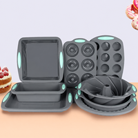 Moule à gâteau en silicone de 7 pouces avec poignées, antiadhésif, résistant à la chaleur, réutilisable, moule rond cannelé pour four, vente en gros