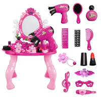 Table de maquillage de jeu d'imitation KSF pour enfants, stimule l'imagination des filles, jouets de beauté et de mode avec miroir réglable