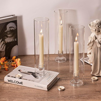 Bougeoir moderne en verre transparent adapté aux fêtes de mariage bougeoir décoratif avec couvercle