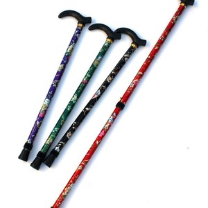 Aluminum Alloy Printed <b>Cane</b> Two Section Retractable Walking Stick Lightweight Fashion Design For Elderly Hiking Support - Product Image 3