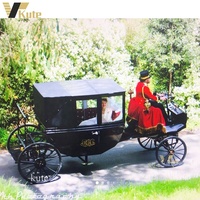 Calèche électrique royale britannique classique à quatre roues, fermée, style vintage, haut de gamme, pour zones panoramiques et réceptions
