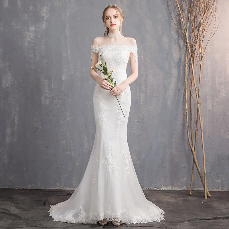 2022 modeste robe De mariée Pedreria Para Vestidos De Novia à manches courtes dentelle diamant Sequin robe De mariée sans bretelles pour la mariée