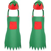 Tablier de Noël Elfe en coton non tissé durable à manches, kit pour décorations de fête - Vente chaude