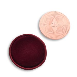 Miroir de poche compact rond de grande taille en or rose avec pochette en velours rouge - Product Image 6