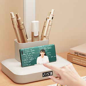 Lámpara de Escritorio LED Moderna de Doble Cabezal, Plegable, con Protección Ocular, Control Táctil, Luz de Lectura, Reloj Digital, 3 Modos de Color, Recargable, <span class=keywords><strong>para</strong></span> Estudio - Product Image 5