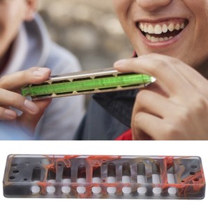 Mundharmonika Kamm 10 Löcher Acryl instrument Musik zubehör Teil für <span class=keywords><strong>HOHNER</strong></span> SP20 Amber - Product Image 4