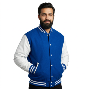 High Quality <b>Men's</b> Letterman Varsity <b>Jackets</b> Winter Wear With Wool Body Genuine Leather Sleeves <b>Smart</b> Stylish Fleece Fabric - Product Image 1