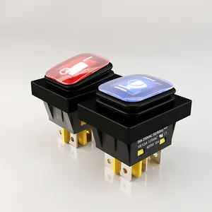 Interruptor oscilante Carling com iluminação LED quadrada personalizável de 22*30mm interruptores oscilantes premium