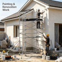 Tour d'échafaudage mobile en aluminium avec plateforme et roulettes pour événements, construction, peinture et rénovation