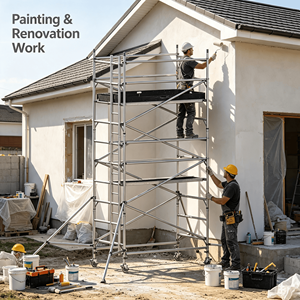 Torre di Ponteggio Mobile in Alluminio con Piattaforma e Ruote per Eventi, Costruzioni, Pittura e Ristrutturazioni - Product Image 4